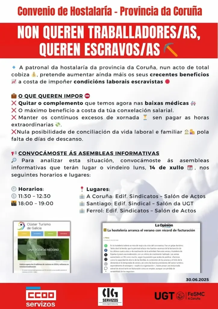 convenio hostelería A Coruña Meliá CCOO